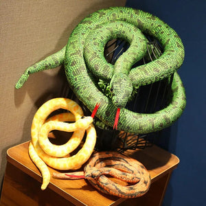 Planet Gates Artificial Python Plush Toy Long Snake Yellow Orange Green Python Plush Toy Decorate The House Holiday Decorations