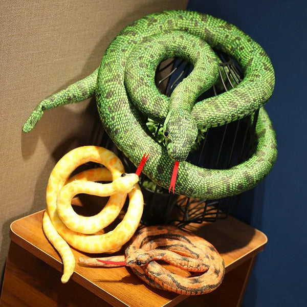 Planet Gates Artificial Python Plush Toy Long Snake Yellow Orange Green Python Plush Toy Decorate The House Holiday Decorations