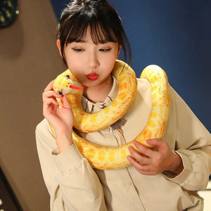 Planet Gates Artificial Python Plush Toy Long Snake Yellow Orange Green Python Plush Toy Decorate The House Holiday Decorations