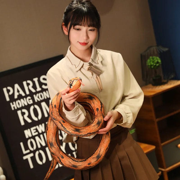 Planet Gates Artificial Python Plush Toy Long Snake Yellow Orange Green Python Plush Toy Decorate The House Holiday Decorations