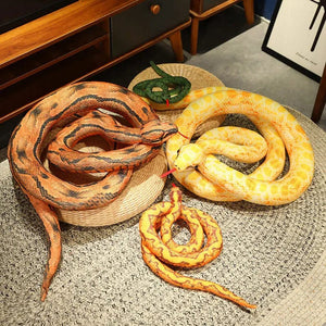 Planet Gates Artificial Python Plush Toy Long Snake Yellow Orange Green Python Plush Toy Decorate The House Holiday Decorations