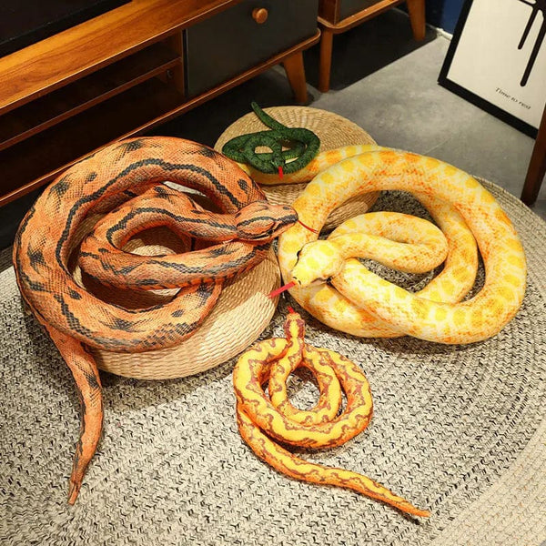 Planet Gates Artificial Python Plush Toy Long Snake Yellow Orange Green Python Plush Toy Decorate The House Holiday Decorations