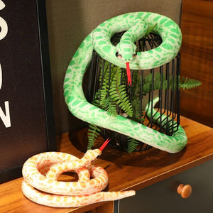 Planet Gates Artificial Python Plush Toy Long Snake Yellow Orange Green Python Plush Toy Decorate The House Holiday Decorations