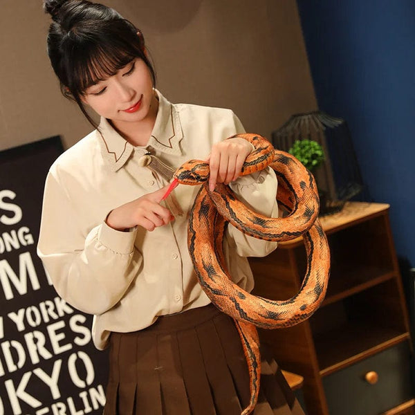 Planet Gates Artificial Python Plush Toy Long Snake Yellow Orange Green Python Plush Toy Decorate The House Holiday Decorations