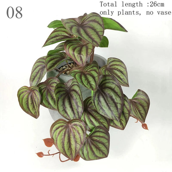 Planet Gates Artificial Terrarium Plant for Reptile Amphibian for Tank Pet Habitat Decorations Lifelike Tropical Leaves Plastic Leaf Rattan