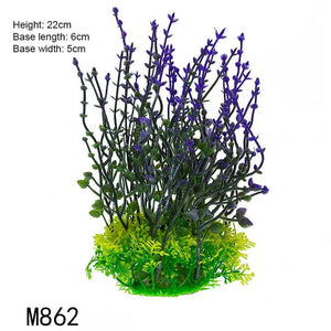 Planet Gates Artificial Underwater Plastic Plants Aquarium Fish Tank Aquatic Fake Shrub Green Water Grass Viewing Simulation Decoration