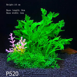Planet Gates Artificial Underwater Plastic Plants Aquarium Fish Tank Aquatic Fake Shrub Green Water Grass Viewing Simulation Decoration
