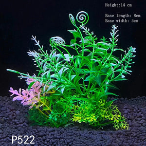 Planet Gates Artificial Underwater Plastic Plants Aquarium Fish Tank Aquatic Fake Shrub Green Water Grass Viewing Simulation Decoration