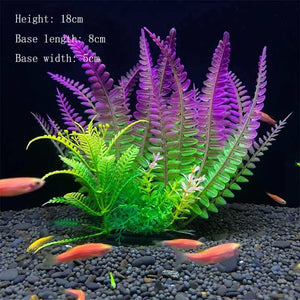 Planet Gates Artificial Underwater Plastic Plants Aquarium Fish Tank Aquatic Fake Shrub Green Water Grass Viewing Simulation Decoration