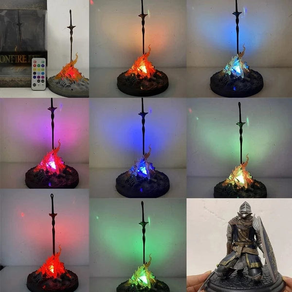 Planet Gates Artorias / no box Dark Souls Figure Siegmeyer Black Knight Faraam Artorias Bonfire Led Light PVC Figure Dark Souls Figure Model Toy Birthday Gifts