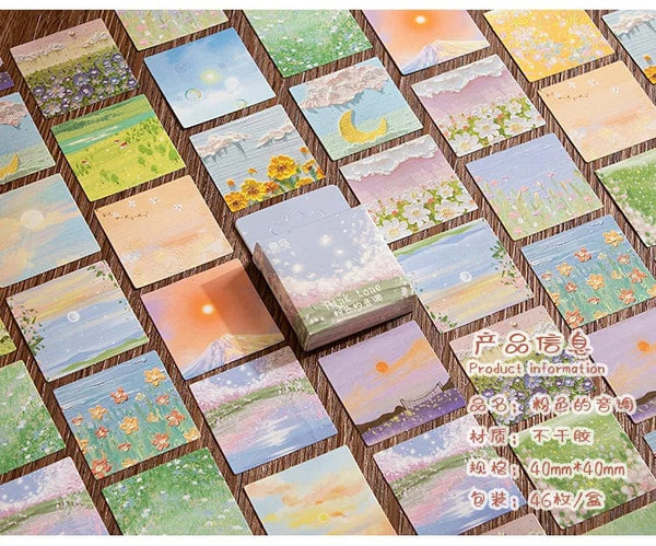 Planet Gates as photo 46 Pcs Kawaii Paper Stationery Sticker Set Spring Filed Floral Scenery Cute Scrapbooking Decorative Diy Label Gift Packing Decor