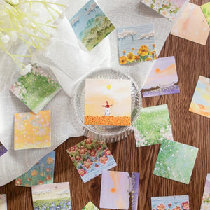 Planet Gates as photo 46 Pcs Kawaii Paper Stationery Sticker Set Spring Filed Floral Scenery Cute Scrapbooking Decorative Diy Label Gift Packing Decor