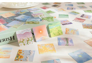 Planet Gates as photo 46 Pcs Kawaii Paper Stationery Sticker Set Spring Filed Floral Scenery Cute Scrapbooking Decorative Diy Label Gift Packing Decor