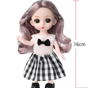 Planet Gates as pic 34 / 16-17cm Mini 16cm BJd Doll 13 Movable Joint Girl Doll 3D Big Eyes 1/12 Fashion Princess Doll DIY Dress Up Toy Doll With Clothes Gift