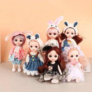 Planet Gates as pic 34 / 16-17cm Mini 16cm BJd Doll 13 Movable Joint Girl Doll 3D Big Eyes 1/12 Fashion Princess Doll DIY Dress Up Toy Doll With Clothes Gift