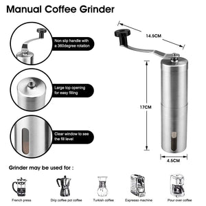 Planet Gates As Picture Manual Coffee Grinder with Conical Core Stainless Steel Portable Grinder Hand made Portable Coffee Mill Coffee Accessories