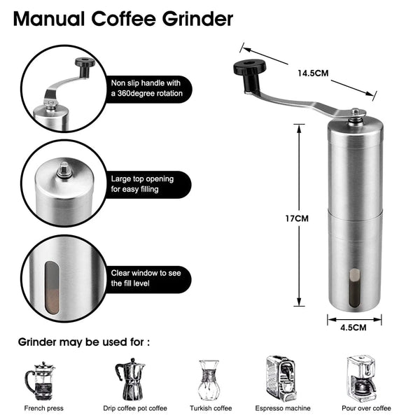 Planet Gates As Picture Manual Coffee Grinder with Conical Core Stainless Steel Portable Grinder Hand made Portable Coffee Mill Coffee Accessories
