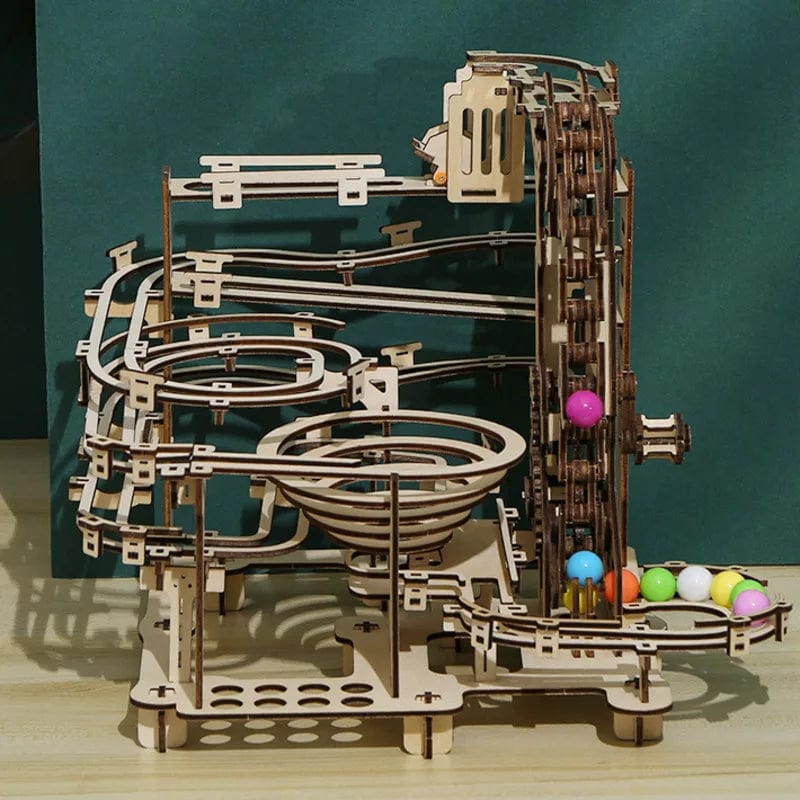 Planet Gates As Show 335PCS Marble Run Set 3D Wooden Puzzle DIY Maze Model Building Block Kits Assembly Educational Toys For Children Adult Stem Gift
