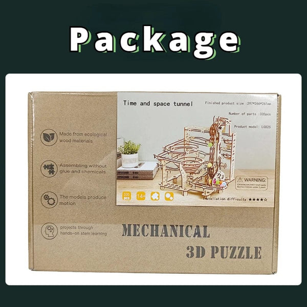 Planet Gates As Show 335PCS Marble Run Set 3D Wooden Puzzle DIY Maze Model Building Block Kits Assembly Educational Toys For Children Adult Stem Gift