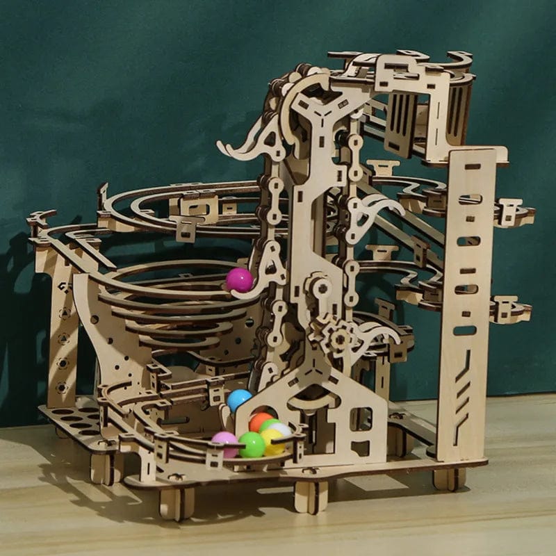 Planet Gates As Show 335PCS Marble Run Set 3D Wooden Puzzle DIY Maze Model Building Block Kits Assembly Educational Toys For Children Adult Stem Gift