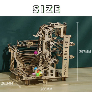 Planet Gates As Show 335PCS Marble Run Set 3D Wooden Puzzle DIY Maze Model Building Block Kits Assembly Educational Toys For Children Adult Stem Gift