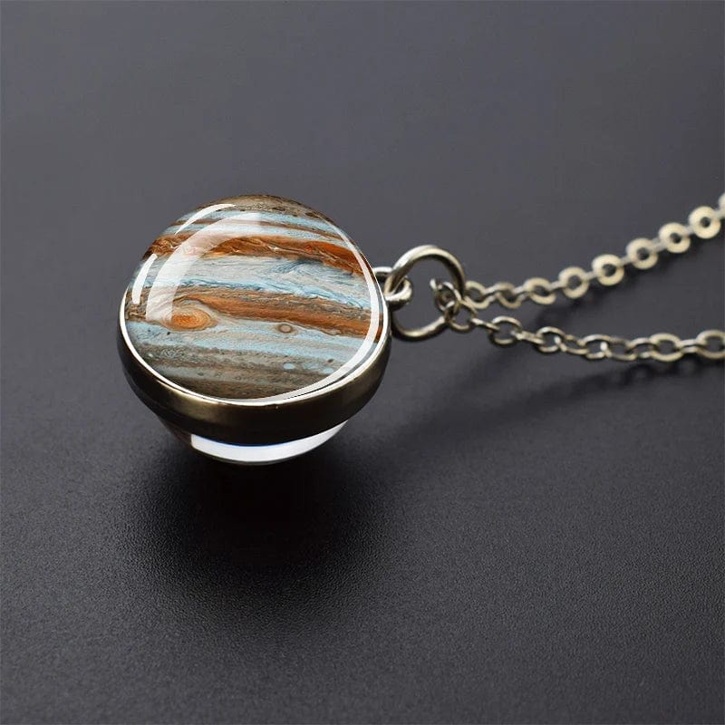 Planet Gates As show 4 Solar System Universe Space Moon Sun Earth Planet Necklaces Two-sided Glass Ball Pendant Nebula Necklace Women Men Jewelry Gift
