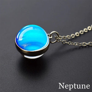Planet Gates As show 4 Solar System Universe Space Moon Sun Earth Planet Necklaces Two-sided Glass Ball Pendant Nebula Necklace Women Men Jewelry Gift