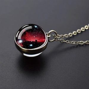 Planet Gates As show 4 Solar System Universe Space Moon Sun Earth Planet Necklaces Two-sided Glass Ball Pendant Nebula Necklace Women Men Jewelry Gift