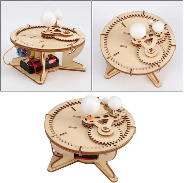 Planet Gates As Show DIY Solar System Model Kit Wooden Puzzle Mechanical Set Assembling Sun Earth Moon Planet Educational Science Toys for Kids