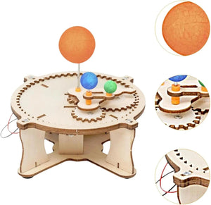Planet Gates As Show DIY Solar System Model Kit Wooden Puzzle Mechanical Set Assembling Sun Earth Moon Planet Educational Science Toys for Kids
