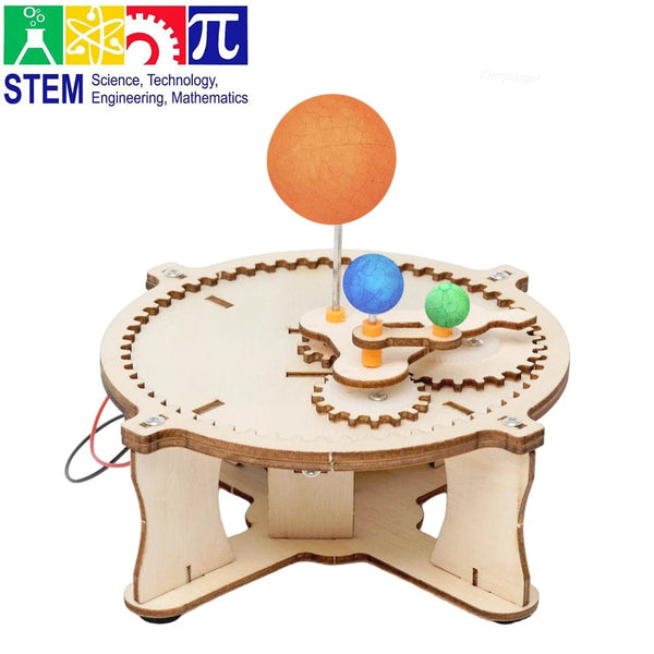 Planet Gates As Show DIY Solar System Model Kit Wooden Puzzle Mechanical Set Assembling Sun Earth Moon Planet Educational Science Toys for Kids