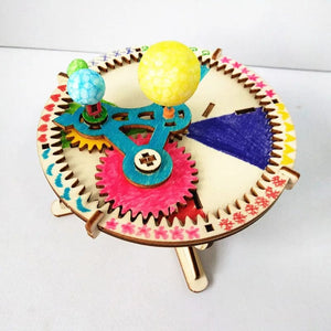 Planet Gates As Show DIY Solar System Model Kit Wooden Puzzle Mechanical Set Assembling Sun Earth Moon Planet Educational Science Toys for Kids