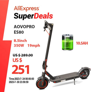 Planet Gates As show / United States AOVOPRO ES80 M365 Electric Scooter 350W 31km/h APP Smart Adult Scooter Shock Absorption Anti-skid Folding Electric Scooter