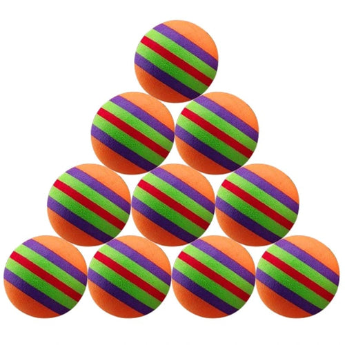 Planet Gates as   shown 10Pcs Colorful Cat Toy Ball Interactive Cat Toys Play Chewing Rattle Scratch Natural Foam Ball Training Pet Supplies