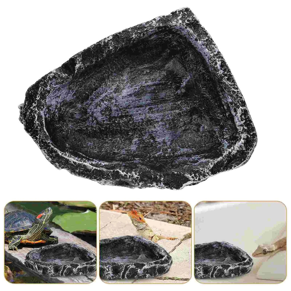 Planet Gates As Shown / 11X10X3CM Reptile Fogger Water Basin Pet Feeding Container Food Bowl Spider Terrarium Resin Tortoise Crawling Holder