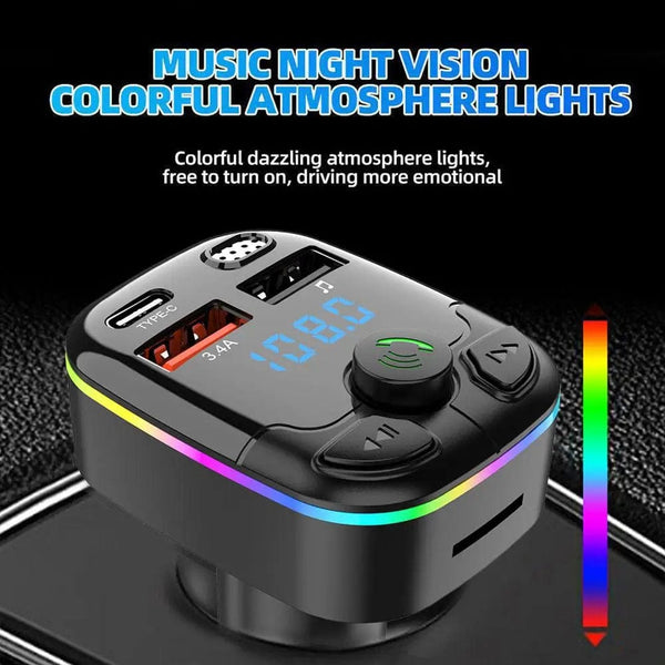Planet Gates as shown / CN Car Bluetooth 12V-24V Car BT Player CVC Noise Reduce 5.0 FM Transmitter  3.1A Fast Charging Colorful Auto Electronic Accessories