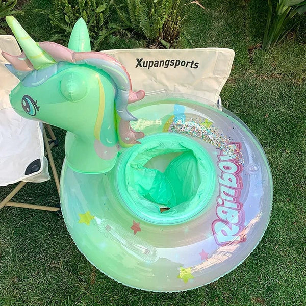 Planet Gates AS2 Swim Ring Inflatable Pool Float Baby Rainbow Sequined Unicorn for Kids Swimming Circle Children Swim Ring Pool Toys Floating