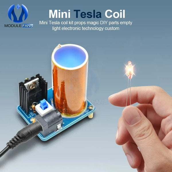 Planet Gates Assembled / Russian Federation BD243 Mini Tesla Coil Kit Magic Props DIY Parts Empty Lights Technology Diy Electronics BD243C DIY Mini Tesla Coil Module
