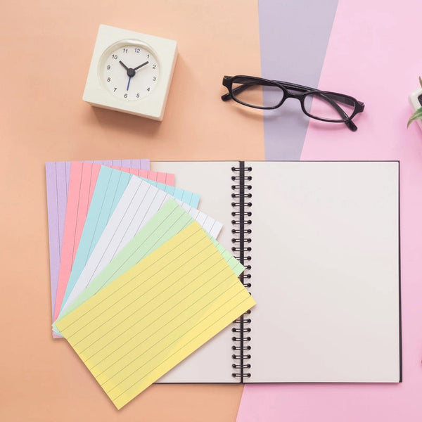 Planet Gates Assorted Color 300 Sheets Index Cards Flash Cards Colored Note Cards Portable Writing Words Cards Office Supplies