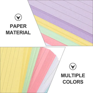 Planet Gates Assorted Color 300 Sheets Index Cards Flash Cards Colored Note Cards Portable Writing Words Cards Office Supplies