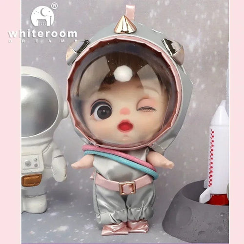 Planet Gates Astronaut 002 silver / CHINA / No bags 9cm Mini Doll  Astronauts  Animals Key Pendant Bjd Pocket Dolls Toys Girl Reborn Kit Baby Toys for Children Baby Boy Accessories
