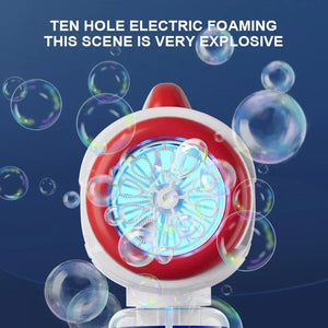 Planet Gates Astronaut Electric Bubble Gun Kids Toy Bubbles Machine Automatic Soap Blower with Light Summer Outdoor Party Games Children Gift