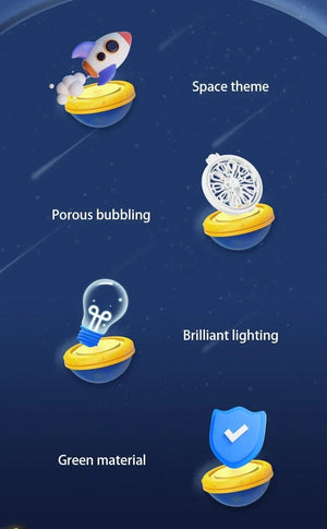 Planet Gates Astronaut Electric Bubble Gun Kids Toy Bubbles Machine Automatic Soap Blower with Light Summer Outdoor Party Games Children Gift