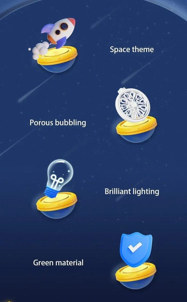 Planet Gates Astronaut Electric Bubble Gun Kids Toy Bubbles Machine Automatic Soap Blower with Light Summer Outdoor Party Games Children Gift