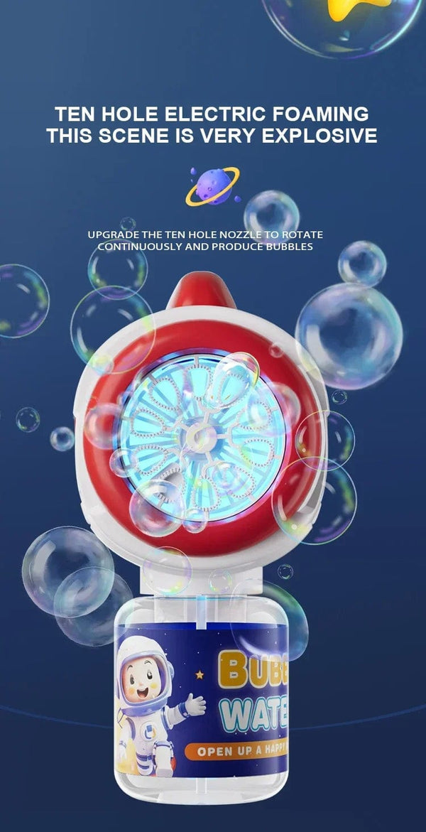 Planet Gates Astronaut Electric Bubble Gun Kids Toy Bubbles Machine Automatic Soap Blower with Light Summer Outdoor Party Games Children Gift