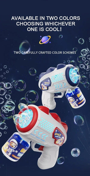 Planet Gates Astronaut Electric Bubble Gun Kids Toy Bubbles Machine Automatic Soap Blower with Light Summer Outdoor Party Games Children Gift