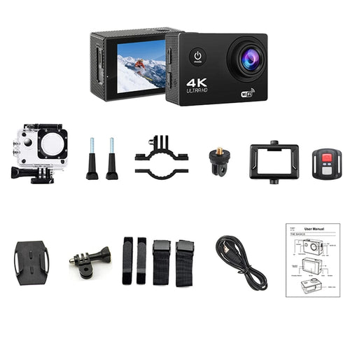 Planet Gates AT-G200R Action Camera Ultra HD 4K/30fps WiFi 2.0-inch 140D Underwater Waterproof Helmet Video Recording Cameras Bicycle Vlog Camera