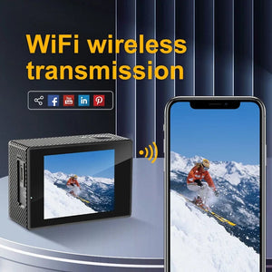 Planet Gates AT-G200R Action Camera Ultra HD 4K/30fps WiFi 2.0-inch 140D Underwater Waterproof Helmet Video Recording Cameras Bicycle Vlog Camera