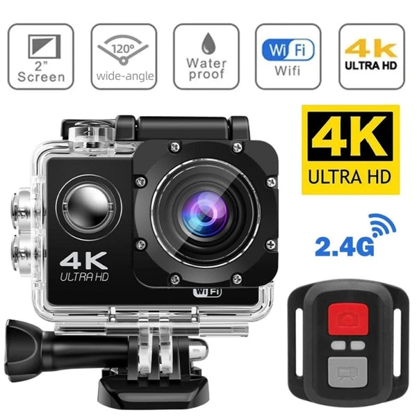 Planet Gates AT-G200R Action Camera Ultra HD 4K/30fps WiFi 2.0-inch 140D Underwater Waterproof Helmet Video Recording Cameras Bicycle Vlog Camera