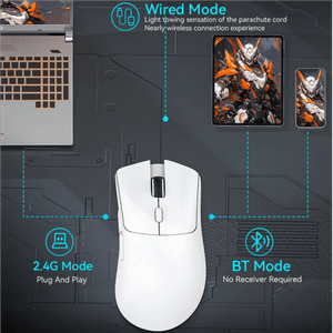 Planet Gates Attack Shark R1 1000Hz Bluetooth Mouse,18000dpi,PAW3311,Tri-mode Connection, Macro Gaming Mouse